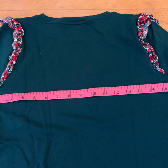 J. Crew Teal Ruffle-Shoulder Sweater - Picture 6 of 7